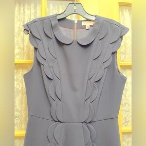 Ted Baker size 3 ( US 6/8). Navy sleeveless with scalloping.